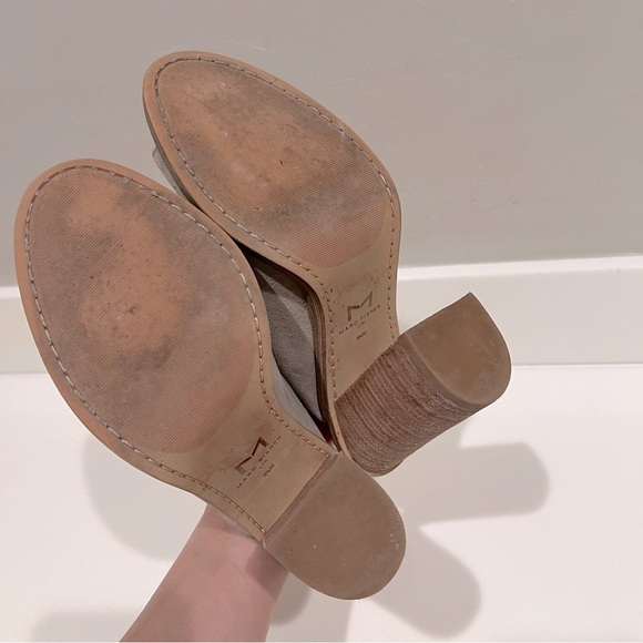 Marc Fisher Milvashi slingback suede sandals, 4.5” chunky heel, beige,sz 8.5 - Picture 8 of 12